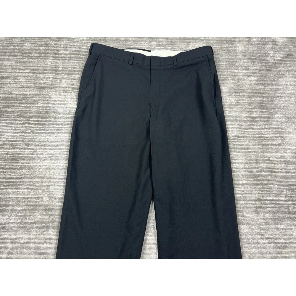 Savile Row Dress‎ Pants Mens 36x29 Blue Polyester Wool Career Casual